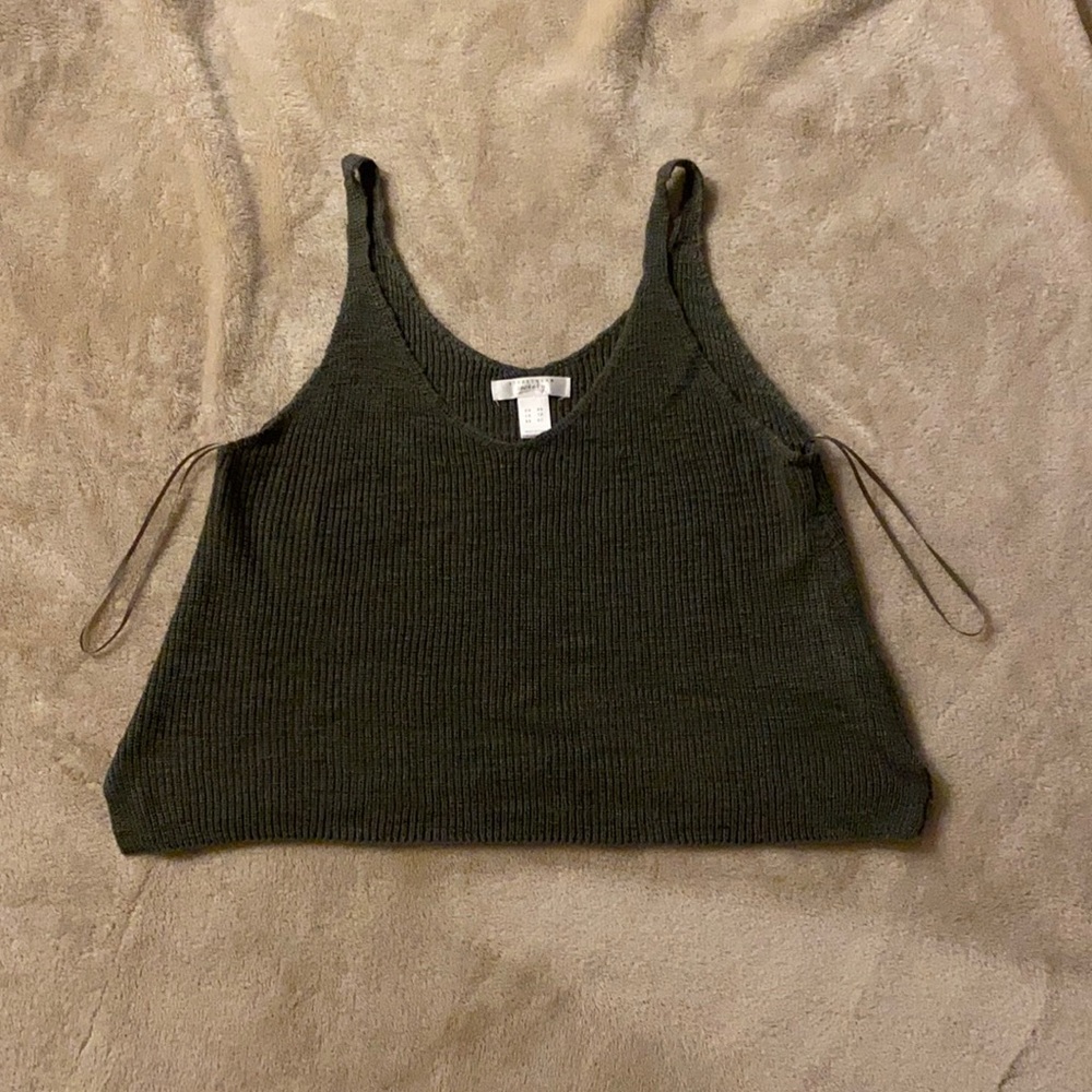 FOREST GREEN KNITTED TANK SIZE XTRA SMALL